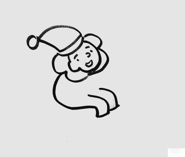 Learn to draw simple drawings, Santa Claus