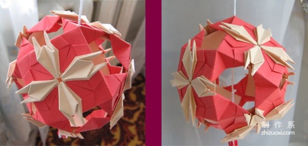 Paper art hand-making tutorial, origami plug-in combination multi-unit flower ball hand-made origami hand-drawing paper tutorial