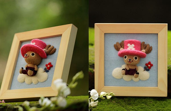 Pink Hat Chopper Wool Felt DIY Creative Photo Frame