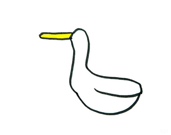 Learn to draw simple drawings, long-billed duck