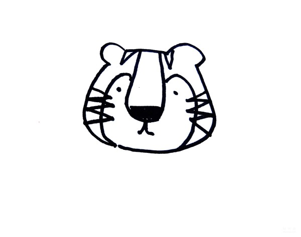 Learn to draw simple strokes, a simple way to draw a little tiger wearing a crown