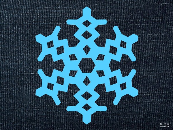 Folk handmade art paper-cutting, DIY hand-cutting method of exquisite six-petal snowflake paper-cutting pattern.