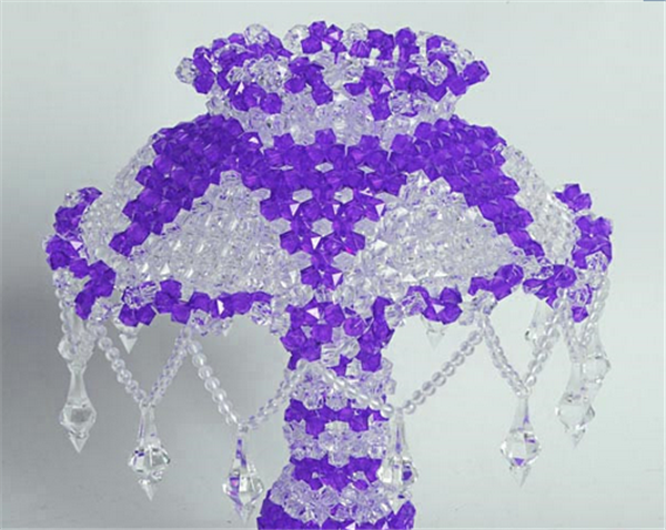 DIY hand-beaded high-end bead curtain table lamps in various colors