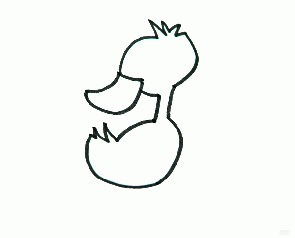 Learn to draw simple strokes and look back at the little duck