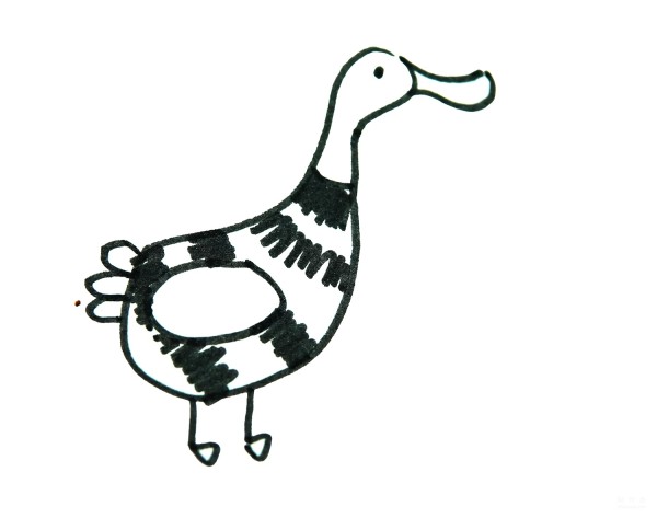 Learn to draw simple strokes, cute little duck