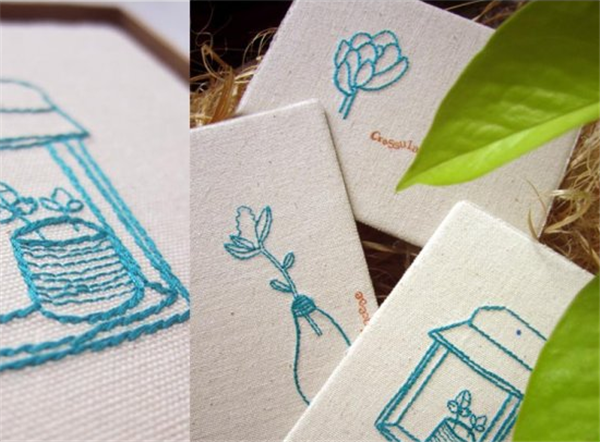 Appreciation of DIY creative hand-embroidered postcard works