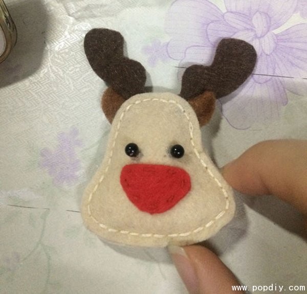 Creative fabric DIY handmade cute deer head pendant