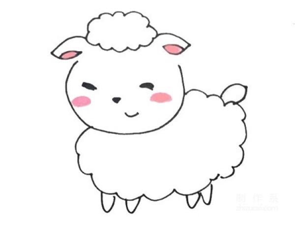 Learn to draw simple strokes, cute little sheep