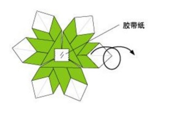 Illustration of how to make origami Christmas flowers