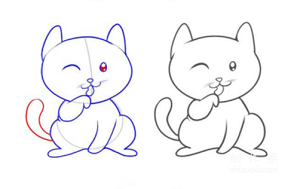 Learn to draw simple drawings, cute kittens