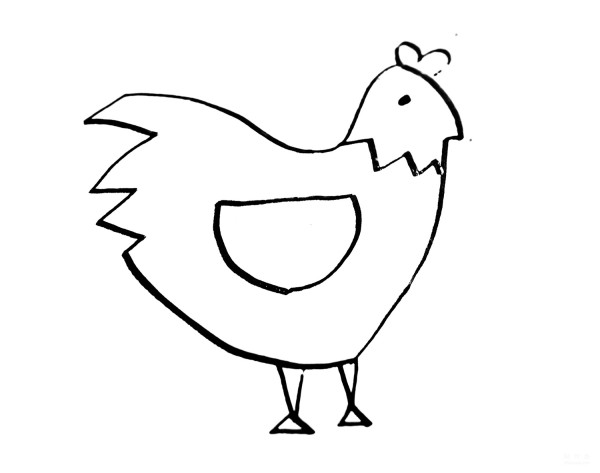 Learn how to draw simple strokes of a hen