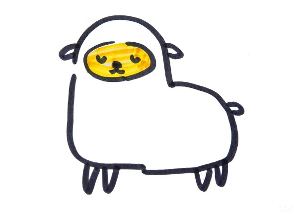 Learn to draw simple strokes, tutorial on how to draw a cute little sheep