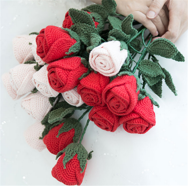 Cotton wool hand diy knitting crochet romantic roses