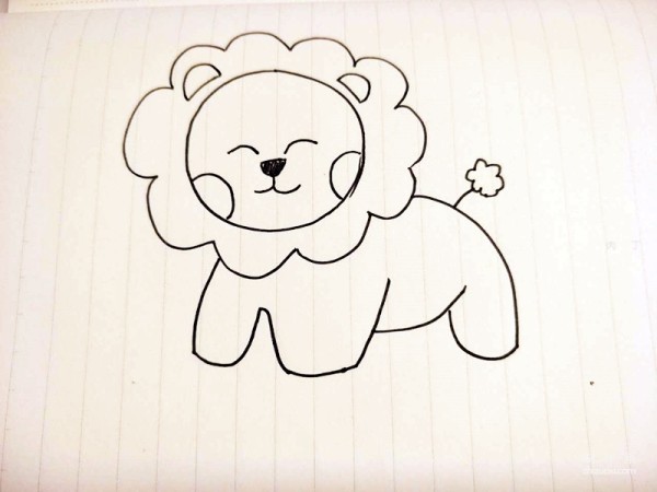 Learn to draw simple drawings, sunflower little lion