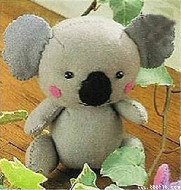 Handmade fabric diy making koala bear