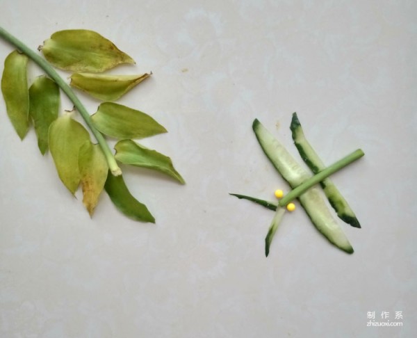 How to make vegetable dragonfly collage