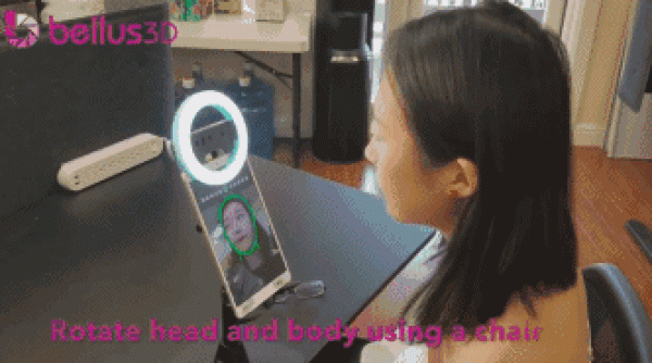 360-degree 3D face camera with no blind spots can be used to make a human skin mask