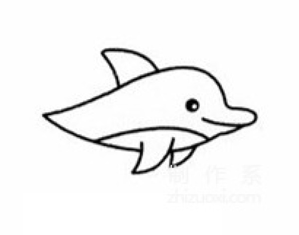 Learn to draw simple drawings, dolphins