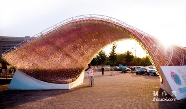 Art installation composed of Coke bottles