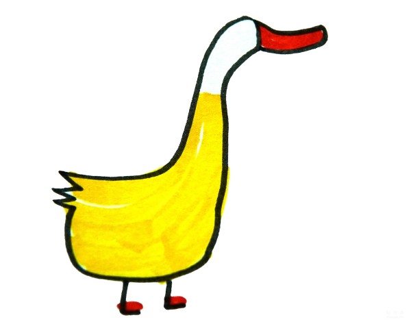 Learn to draw simple drawings, little duck