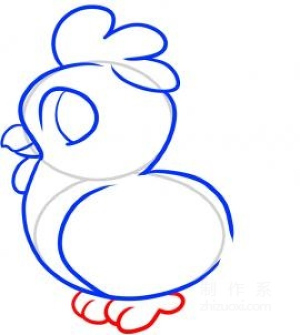 Learn to draw simple drawings, rooster for toddlers