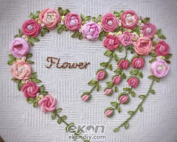 Childrens handicraft workshop teaches you more than 10 kinds of rose pattern embroidery methods