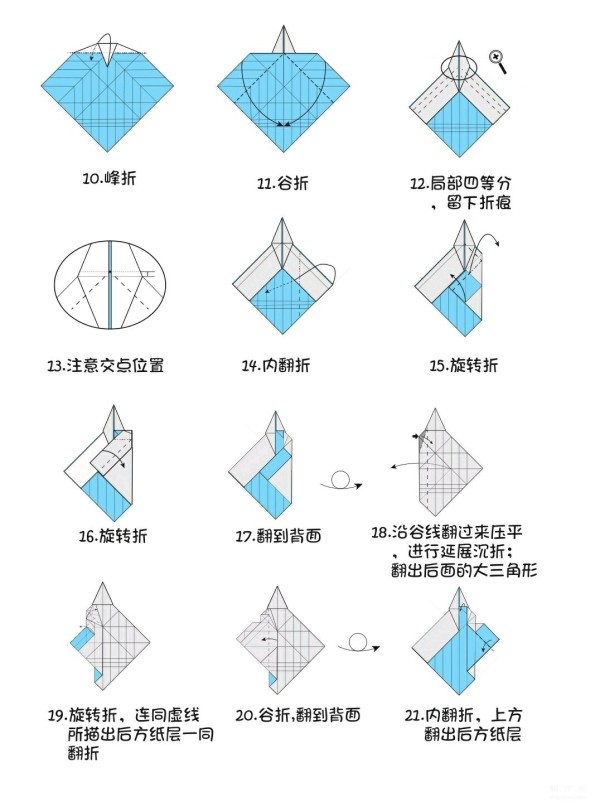 Illustrated origami tutorial of two-color gray machine, origami hand-made method of handsome paper airplane