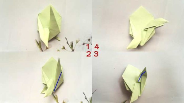 Simple origami turtle. Illustration of how to fold a little turtle.