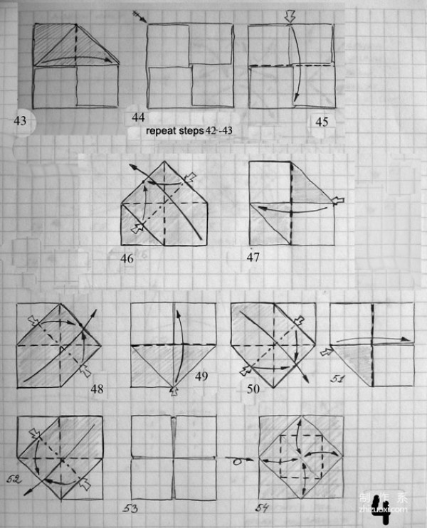 Paper art hand-making tutorial, combined origami plug-in multi-unit flower ball hand-made origami hand-drawing paper tutorial