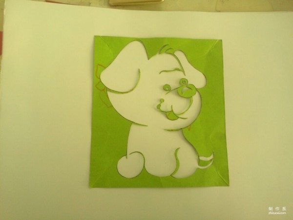 Teach you how to cut a cute puppy out of colored paper, how to cut a cute puppy by hand