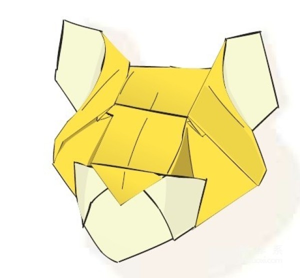 Paper craft hand-making tutorial, animal origami Roman Diaz lion head hand-made origami illustrated tutorial