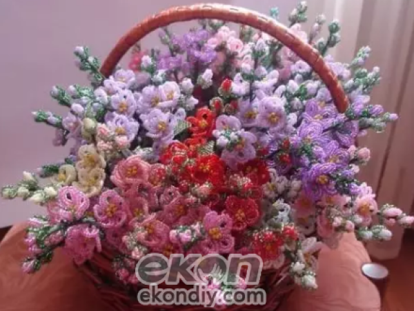 DIY handmade shop shares beads to make a pot of beaded flowers, so beautiful that no one has friends