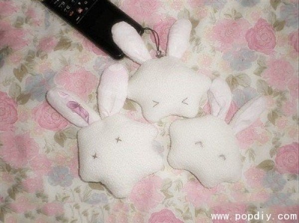 Fabric DIY creative handmade beautiful and cute little white rabbit