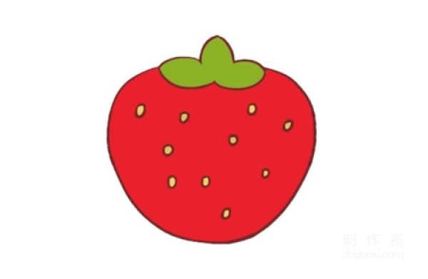 Learn to draw simple drawings, strawberry color simple drawings