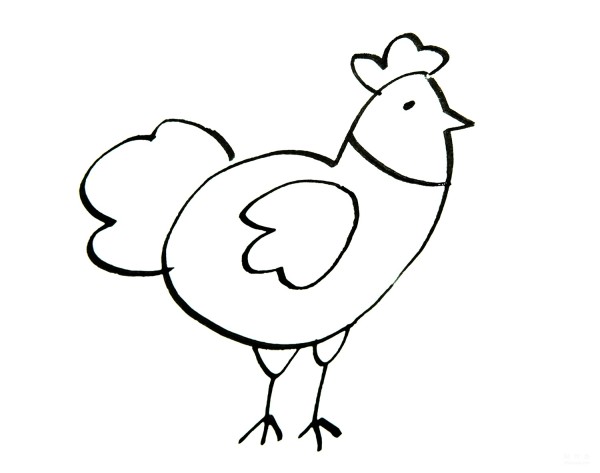 Learn to draw simple drawings, big rooster