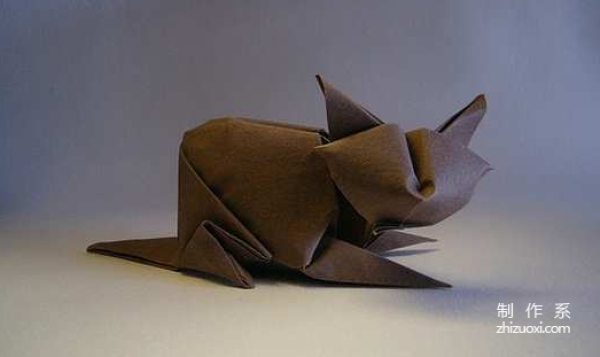 Paper art handmade origami art, Hans Birkeland kitten handmade origami drawing tutorial