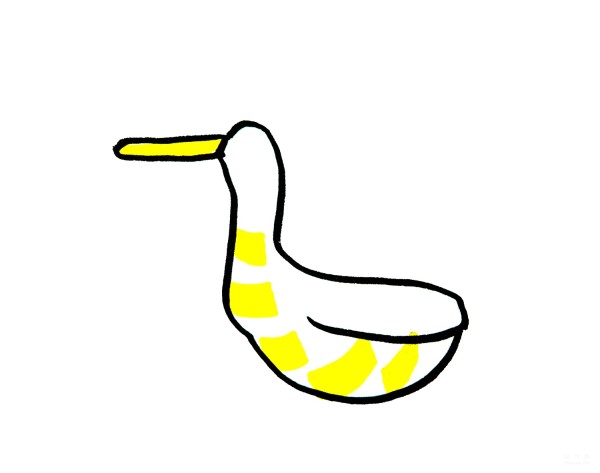 Learn to draw simple drawings, long-billed duck