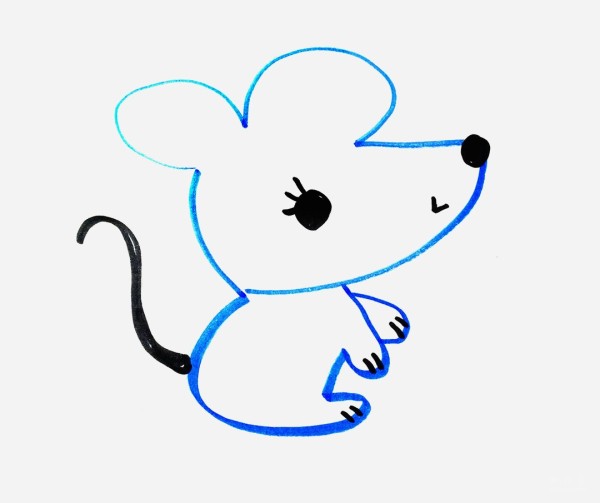 A collection of simple simple drawing pictures for kindergarten children, a simple drawing method of a cute little mouse