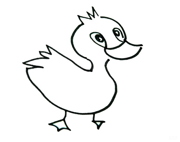 Learn to draw simple drawings, cute little ducks