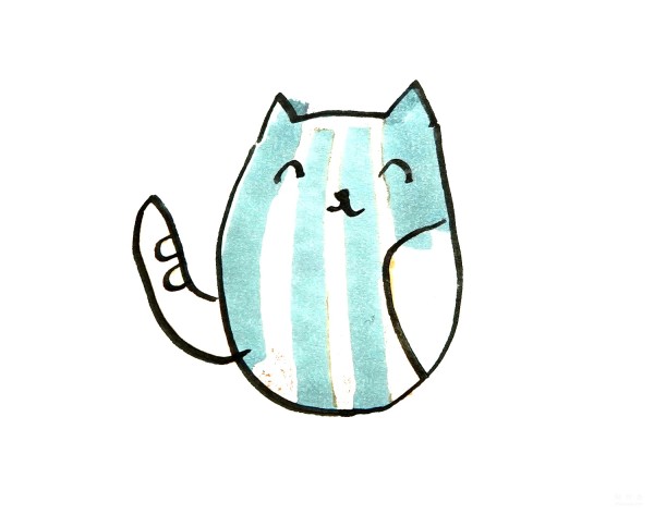 Learn to draw simple drawings, simple drawings of striped cats