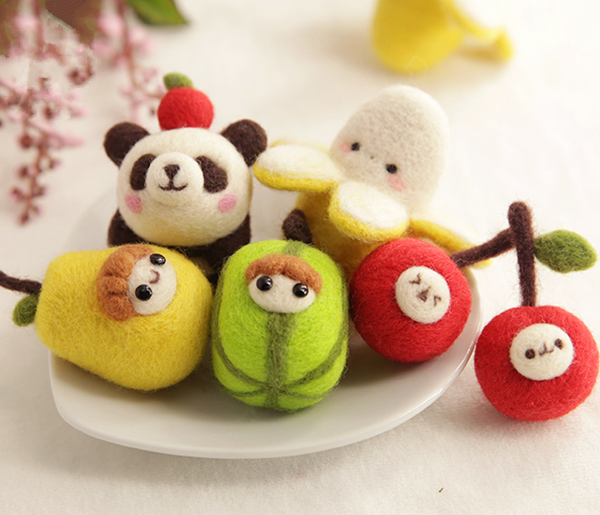 Cute fruit doll handmade DIY wool felt pendant pictures