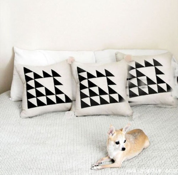 Handmade DIY creative fabric triangular decorative cushion