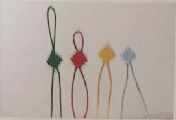 Illustration of the four seasons wishful knot hanging decoration