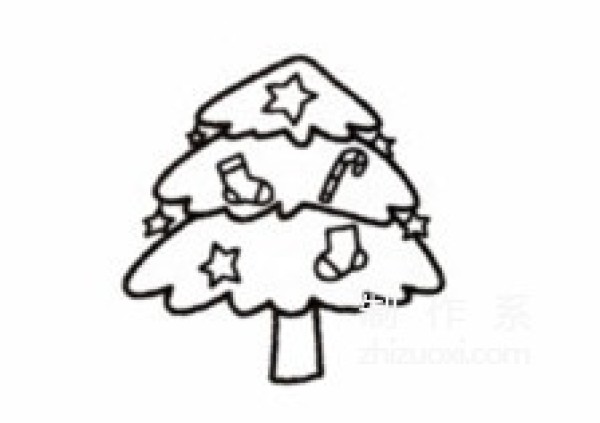 Learn to draw simple drawings, Christmas trees