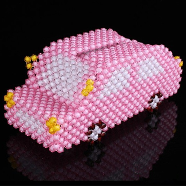 Appreciation of beaded handmade DIY beautiful car paper box products