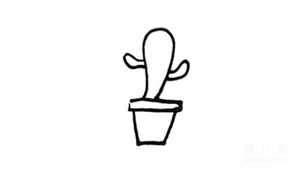 Desert Cactus Simple Drawing Color 2