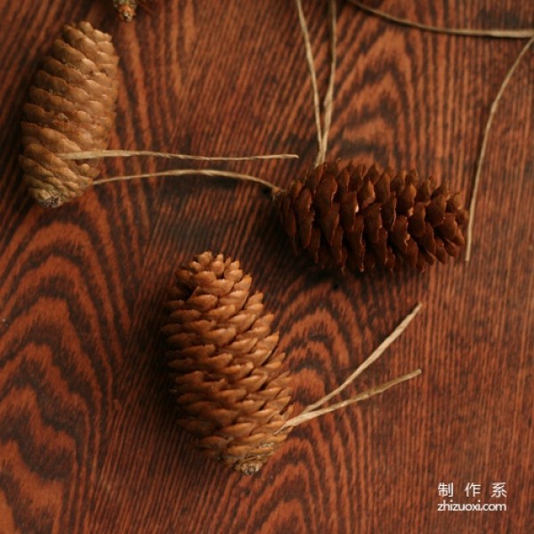 Handmade pine cone garland