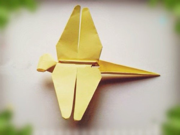 Animal origami-dragonfly making steps