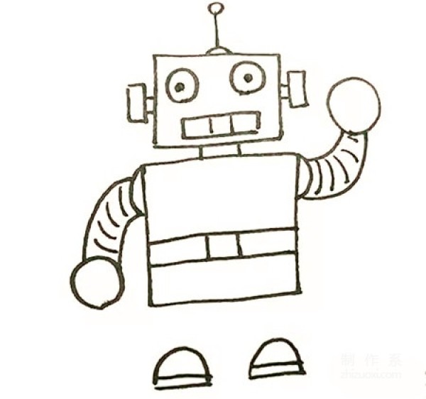 Learn to draw simple drawings, cartoon robots