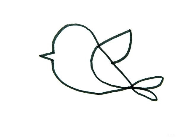 Learn to draw simple drawings, fluttering birds